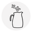 Ilustração de cubos de gelo a cair dentro de um jarro.