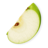 Fatia de maçã verde.