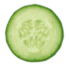 Uma rodela de pepino.