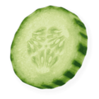 Uma rodela de pepino.