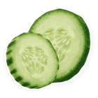 Duas rodelas de pepino.