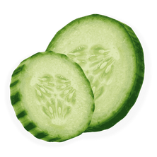 Duas rodelas de pepino.