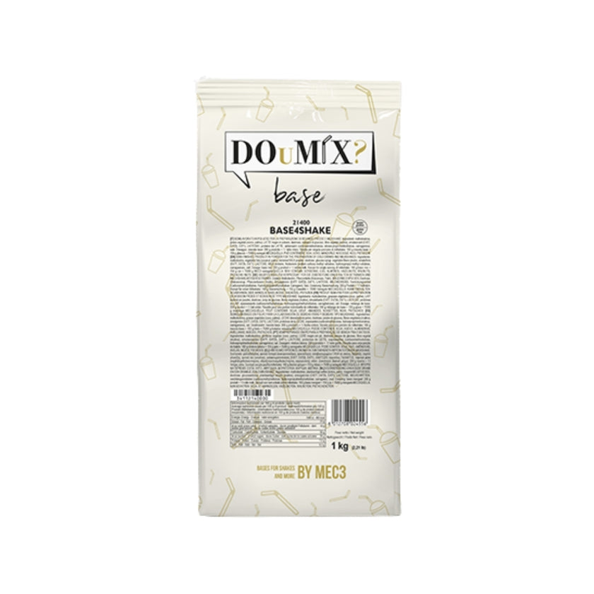 Embalagem DOuMIX? Base4Shake de 1 kg, com ilustrações douradas.