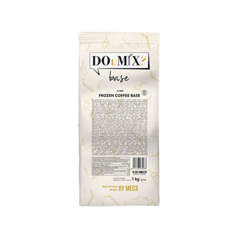 Embalagem DOuMIX? Base sabor a café gelado de 1 kg, com ilustrações douradas.