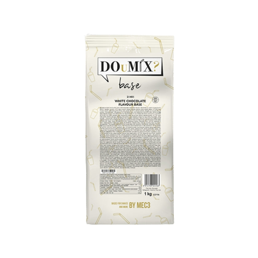 Embalagem DOuMIX? Base sabor a chocolate branco de 1 kg, com ilustrações douradas.