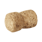 Rolha de cortiça em formato de cogumelo para garrafa de espumante.