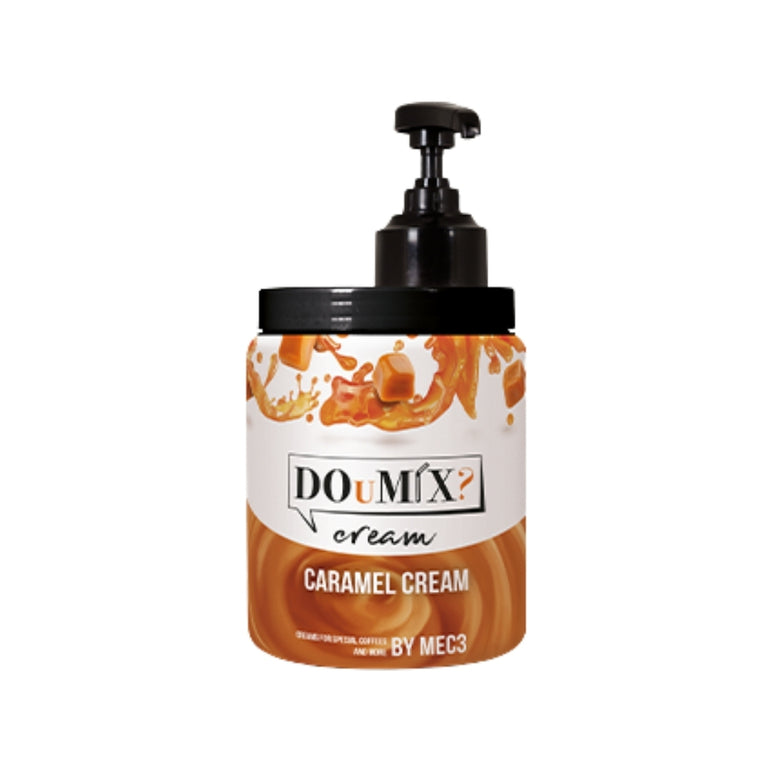 Frasco de creme de caramelo DOuMIX?, com bomba doseadora preta.