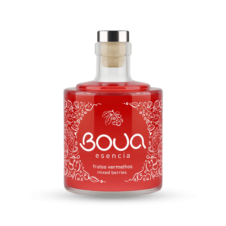 Garrafa de vidro BOUA Esencia Frutos Vermelhos Mixed Berries, com rolha.