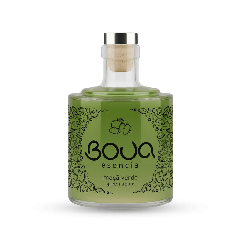 Garrafa de vidro BOUA Esencia Maçã Verde Green Apple, com rolha.