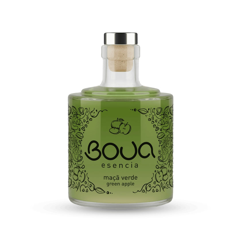 Garrafa de vidro BOUA Esencia Maçã Verde Green Apple, com rolha.