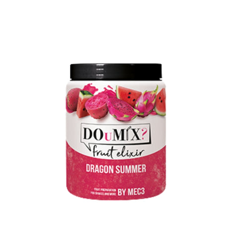 Frasco de preparado de pitaia e melancia DOuMIX? Fruit Elixir Dragon Summer, com tampa preta.