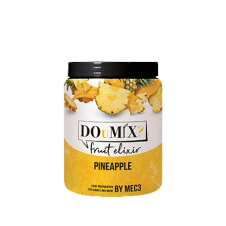 Frasco de preparado de ananás DOuMIX? Fruit Elixir, com tampa preta.