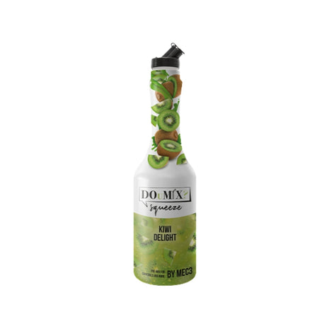 Garrafa de preparado DOuMIX? Kiwi Delight (sabor a kiwi), com tampa doseadora preta.