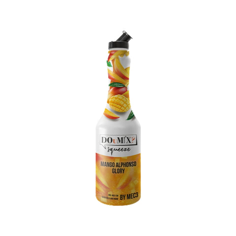 Garrafa de preparado DOuMIX? Mango Alphonso Glory (sabor a manga), com tampa doseadora preta.