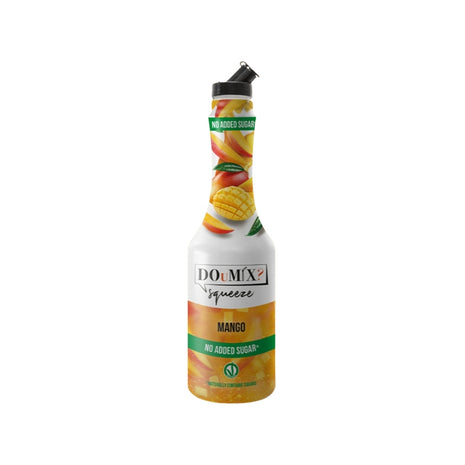 Garrafa de preparado DOuMIX? Mango No Added Sugar (sabor a manga sem adição de açúcar), com tampa doseadora preta.