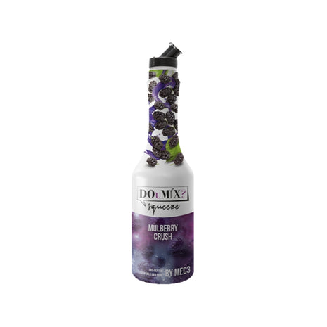 Garrafa de preparado DOuMIX? Mulberry Crush (sabor a amora), com tampa doseadora preta.
