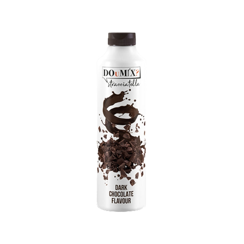 Garrafa de DOuMIX? Stracciatella sabor a chocolate preto com tampa preta.