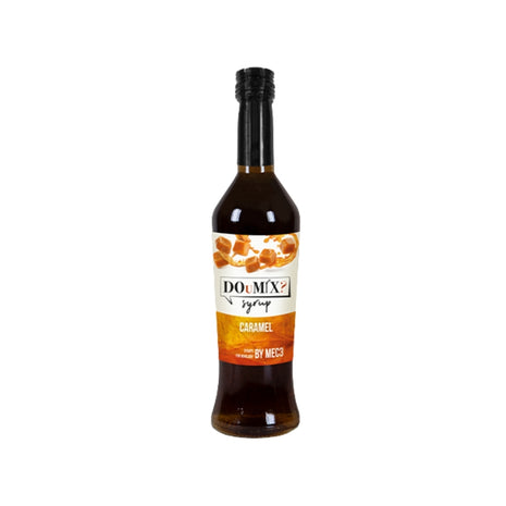Garrafa de xarope DOuMIX? sabor a caramelo, com tampa preta.