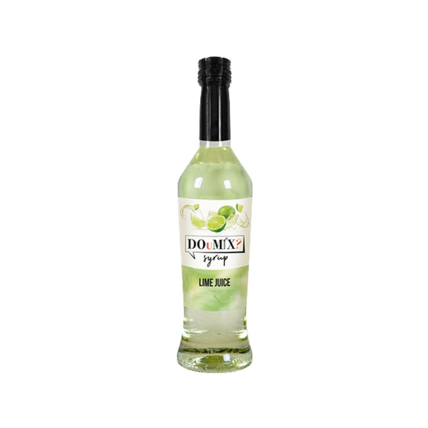 Garrafa de xarope DOuMIX? Lime Juice, sabor a lima, com tampa preta.